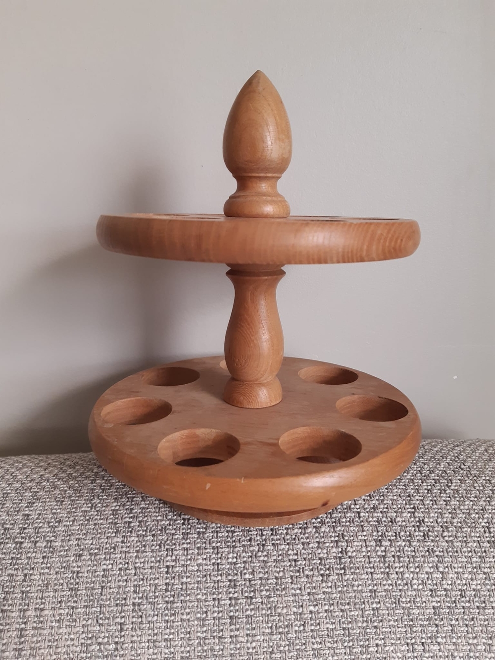 MCM Wooden Two-Tier Egg Holder - Natural Wood